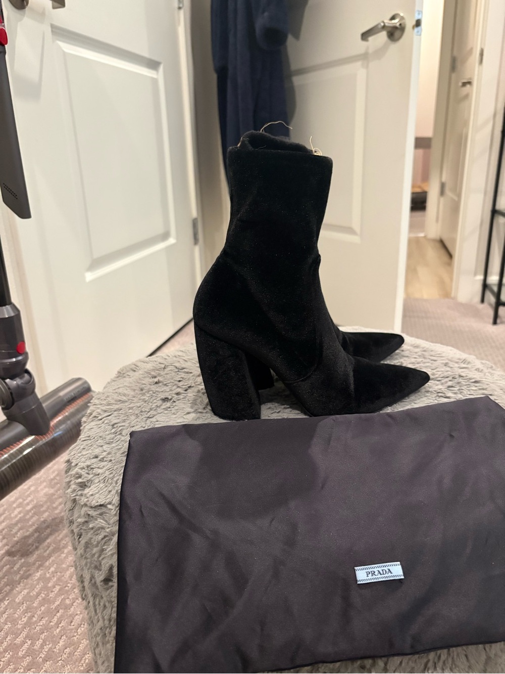 Prada Velvet Pointed Toe Boots - Picture 8 of 13